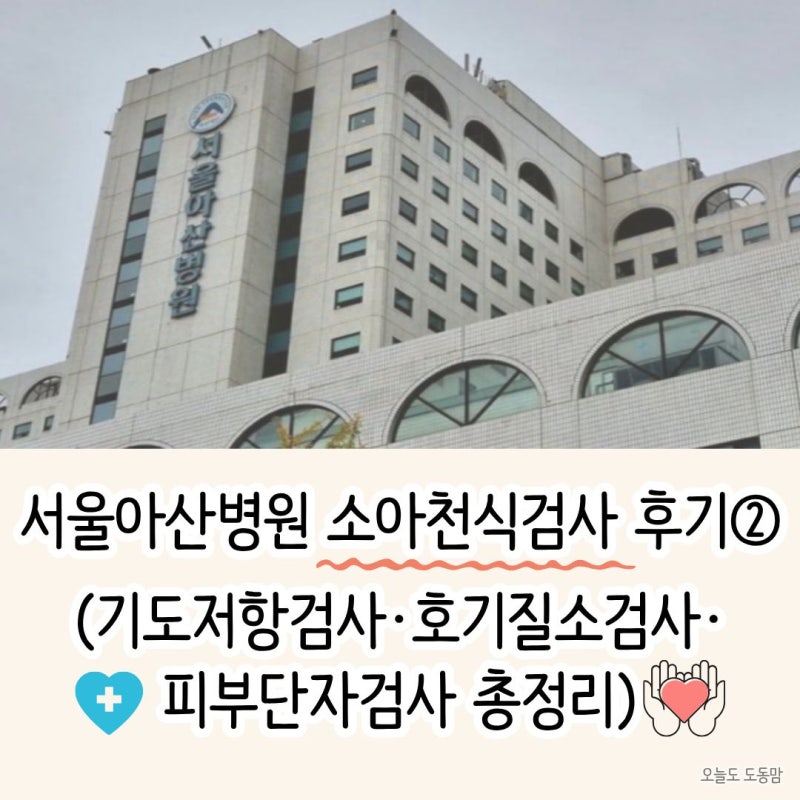 서울아산병원 소아천식검사 후기② (기도저항검사·호기질소검사·피부단자검사 총정리)