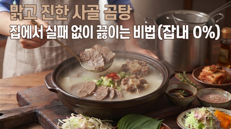맑고 진한 사골 곰탕, 집에서 실패 없이 끊이는 비법(잡내0%)