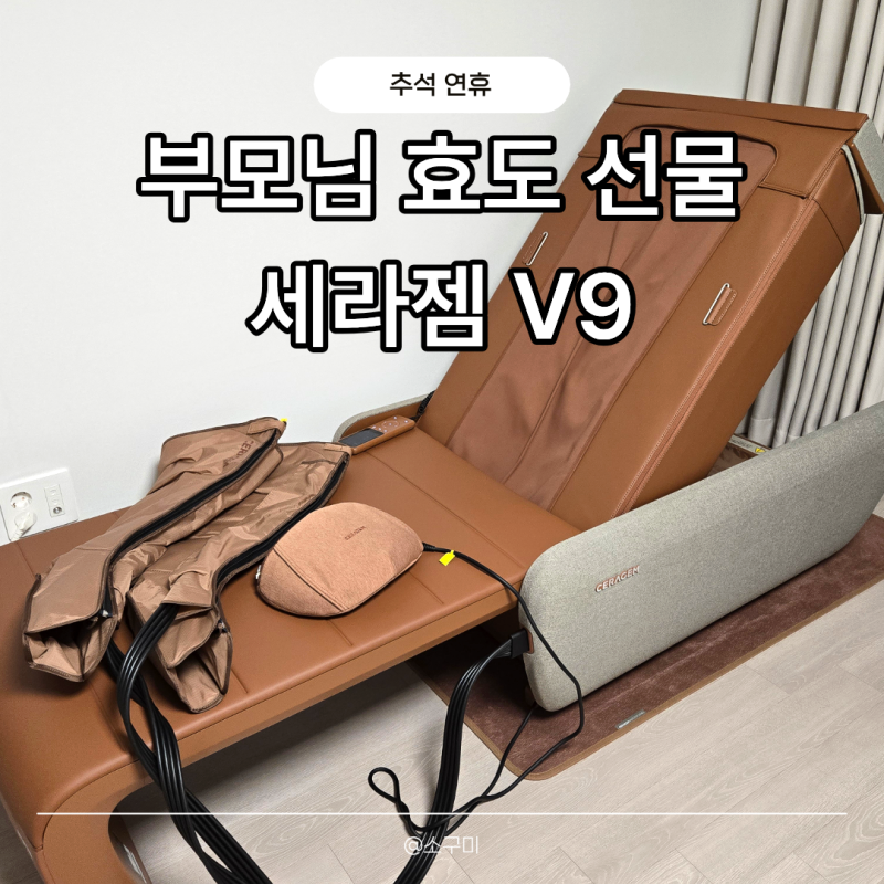 추석 연휴 부모님 선물 고민이라면? 누워서 받는 전신안마기 세라젬 마스터 V9 브라운