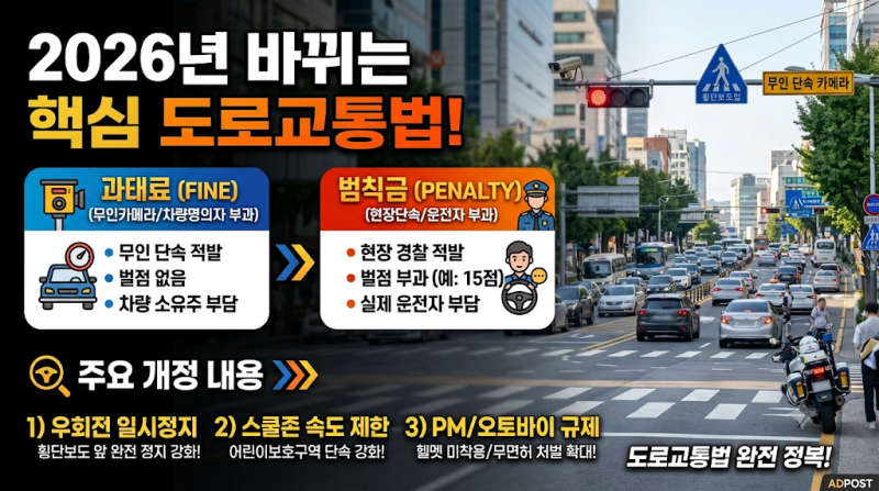 2026년 바뀌는 도로교통법 과태료 범칙금 차이와 실제 납부 후기 (벌점·보험료 할증 정리)