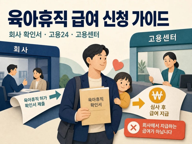 처음 하는 육아휴직 급여 신청 고용24와 고용센터 중 어느 쪽이 나을까? (+ 회사 확인서, 통상....