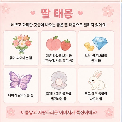 딸태몽 아들태몽 :: 실제 딸 태몽 후기
