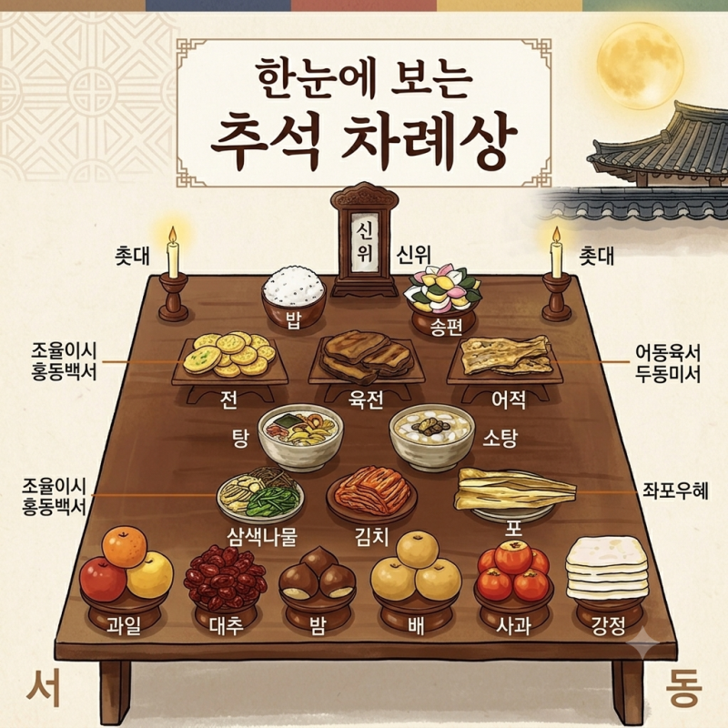 추석 차례상 차리는 법 A to Z | 초보도 헷갈리지 않는 배치 순서
