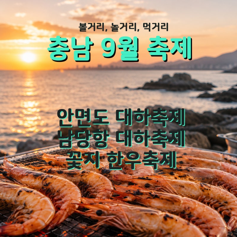 충남 가볼만한 곳 :: 데이트, 가족여행 추천 9월 가을 대하축제 일정부터 한우축제까지! 안면....