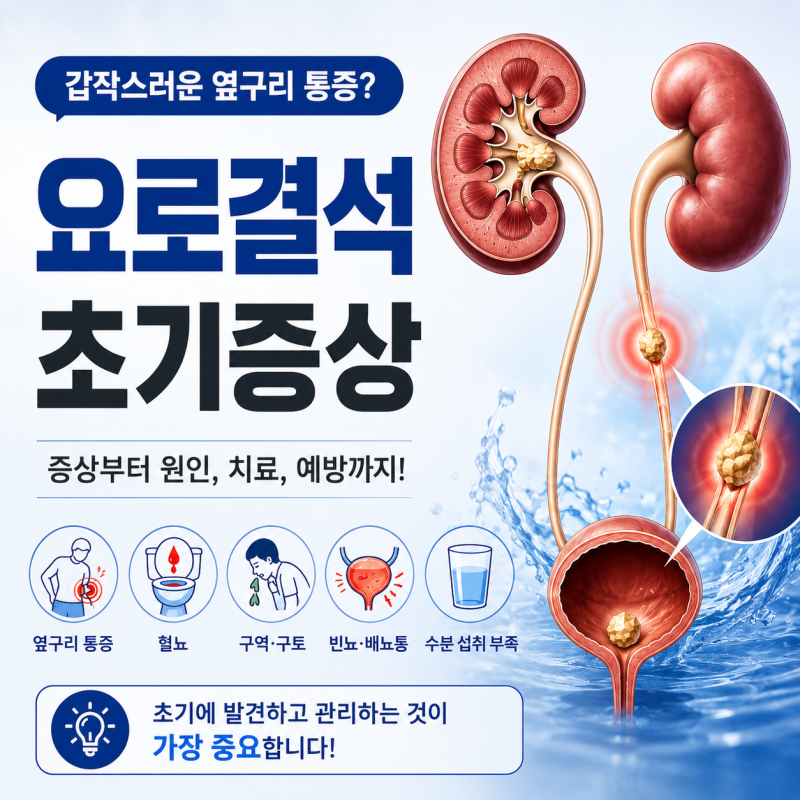 요로결석 초기증상, 갑자기 옆구리가 아프다면 확인하세요