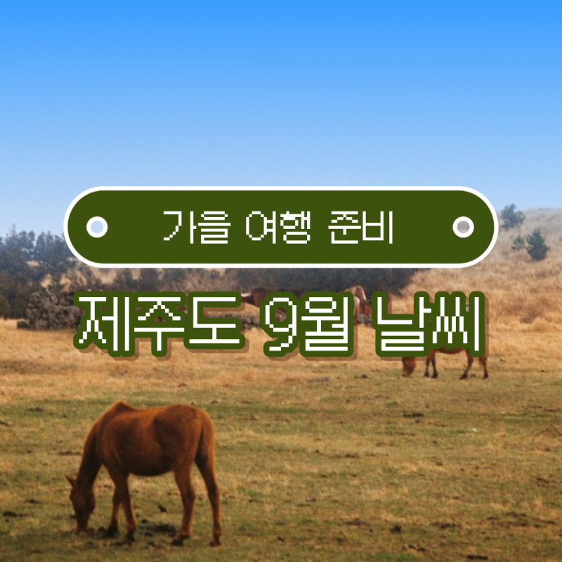 제주도 9월 날씨 가을 여행 옷차림 총정리