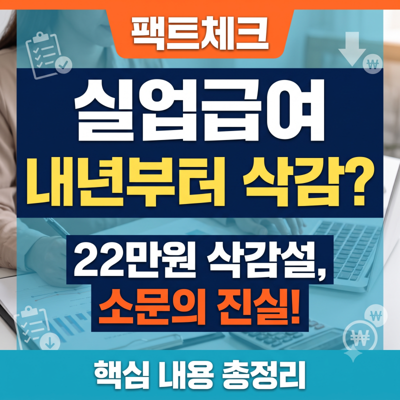 실업급여 내년부터 22만원 삭감? 소문의 진실과 팩트체크 총정리