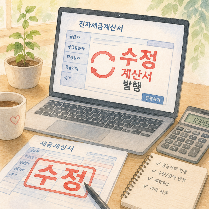 세금계산서 수정 발행하는 방법