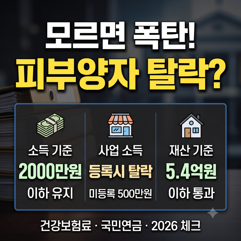 건강보험 피부양자 자격 얼마 벌면 탈락할까? 소득·재산 기준 총정리 (+자격상실, 연금소득, ....