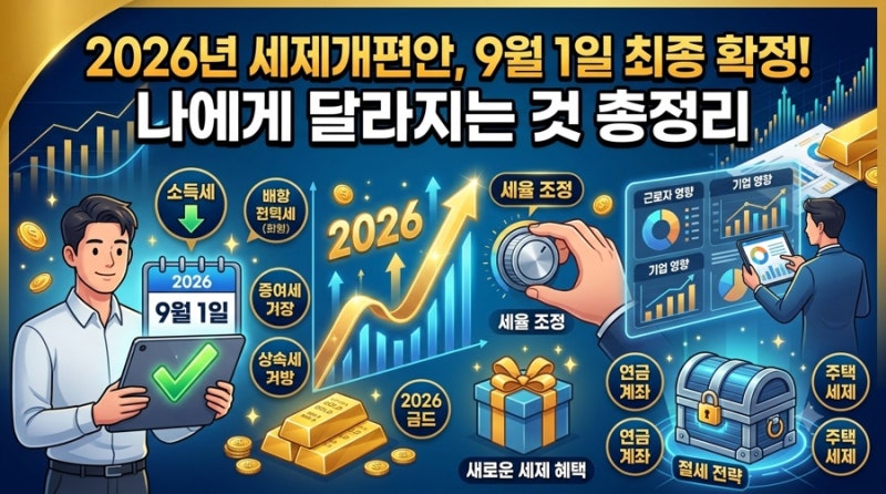 2026년 세제개편안, 9월 1일 최종 확정! 나에게 달라지는 것 총정리