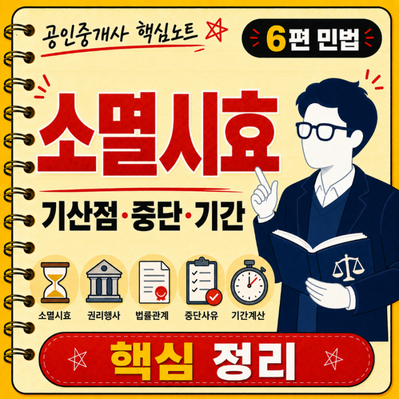 공인중개사 핵심노트 민법 ⑥ 소멸시효: 언제부터 계산하고, 언제 중단될까?