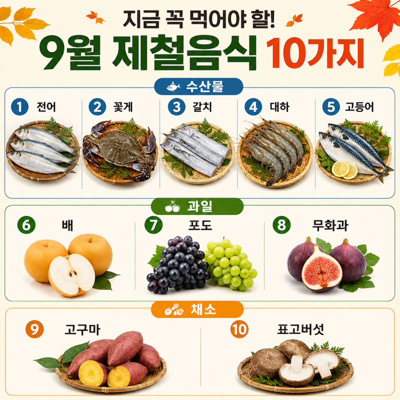 지금 꼭 먹어야 할 '9월 제철음식' 10가지