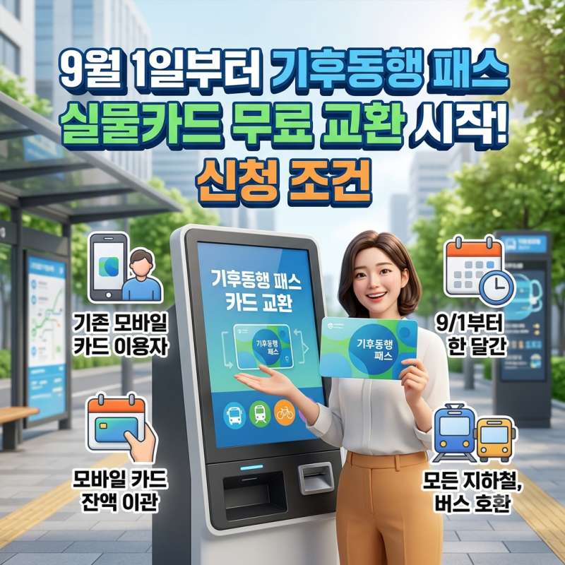 9월 1일부터 기후동행 패스 실물카드 무료 교환 시작! 신청 조건, 12개 역 및 주의사항 완벽 정....