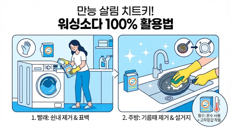 워싱소다 올바른 사용법 및 만능 살림 활용 팁 총정리