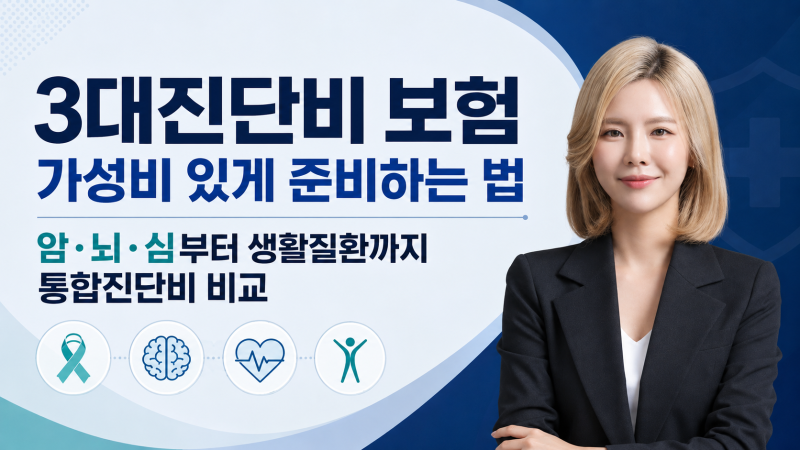 3대진단비 보험 가성비 있게 준비하는법, 암.뇌.심부터 생활질환까지 통합진단비 비교.
