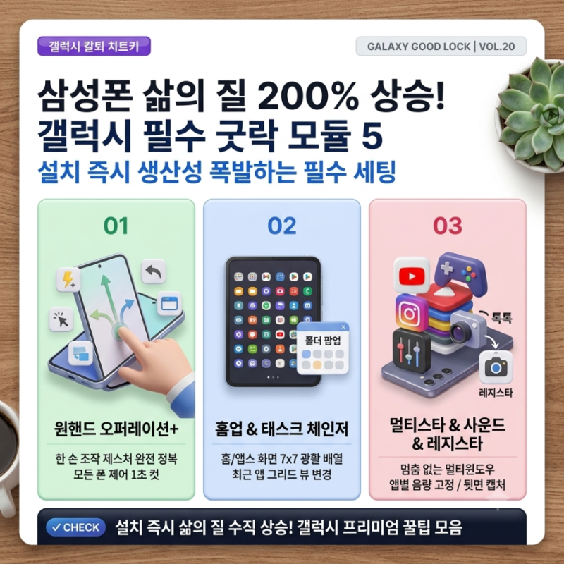 [갤럭시 굿락 치트키] 삼성이 숨겨둔 역대급 기능: 갤럭시 필수 굿락(Good Lock) 추천 모듈 5가지....