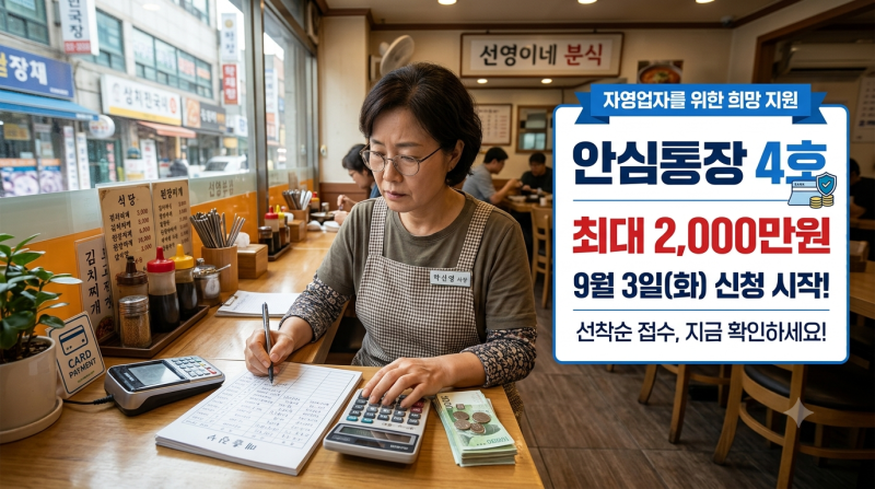 자영업자 최대 2천만 원 지원? 9월 3일 출시되는 서울 안심통장 4호, 대상부터 신청방법까지