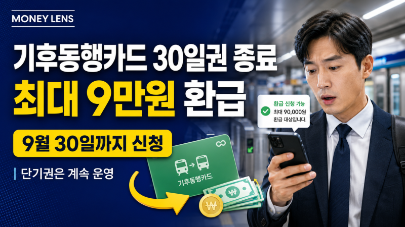 기후동행카드 30일권 종료｜최대 9만원 페이백 환급 신청·모두의카드 전환 총정리