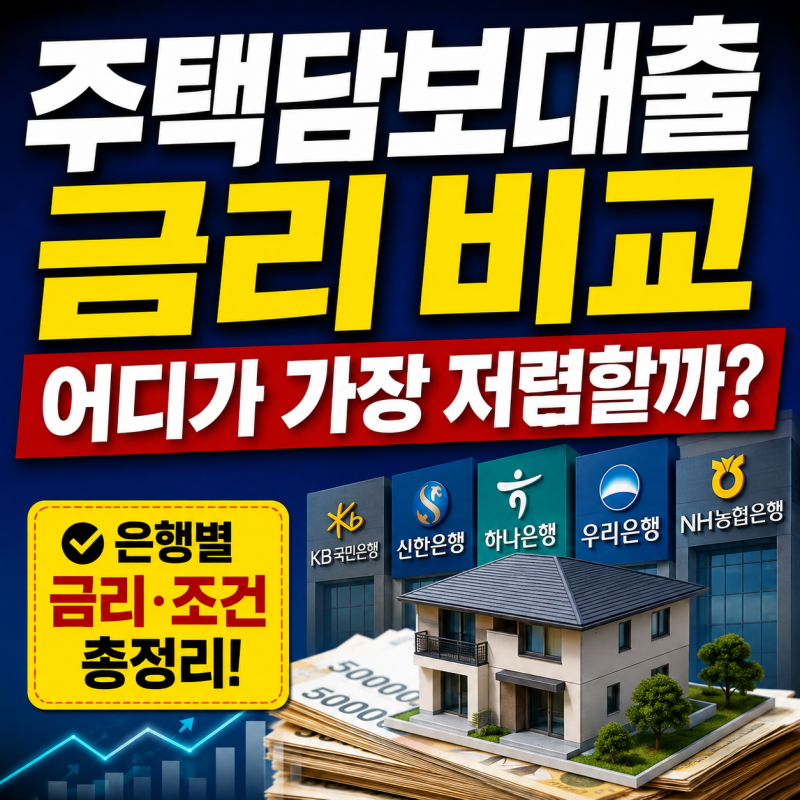 주택담보대출 금리 비교, 어디가 가장 저렴할까? 은행별 금리·조건 총정리