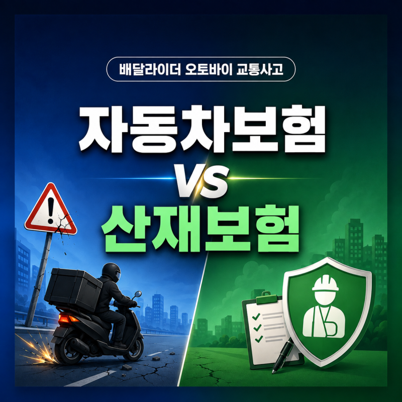 배달라이더 오토바이 교통사고 자동차보험과 산재보험 중 어느 쪽이 유리할까?