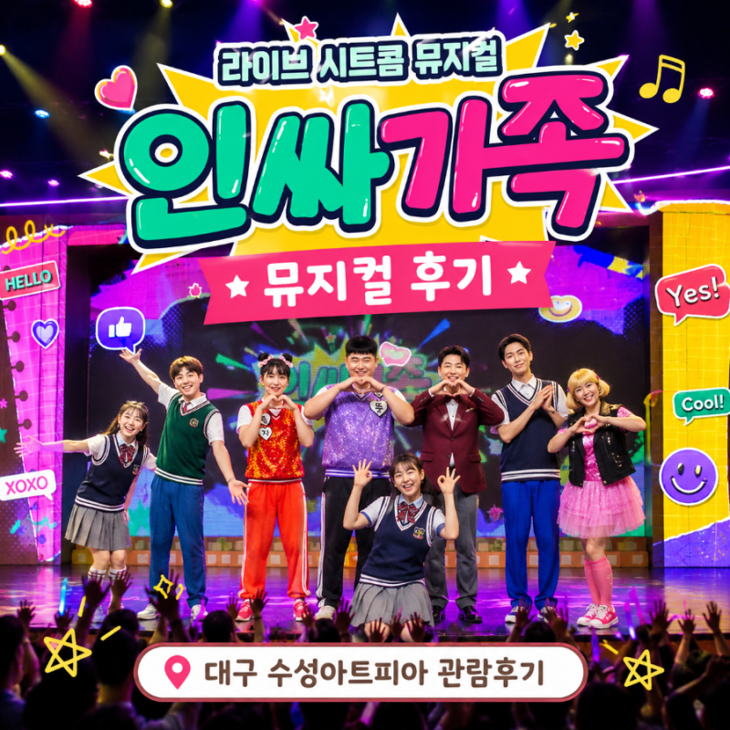 인싸가족 뮤지컬 후기 대구 수성아트피아 C블럭 9열 관람 후기