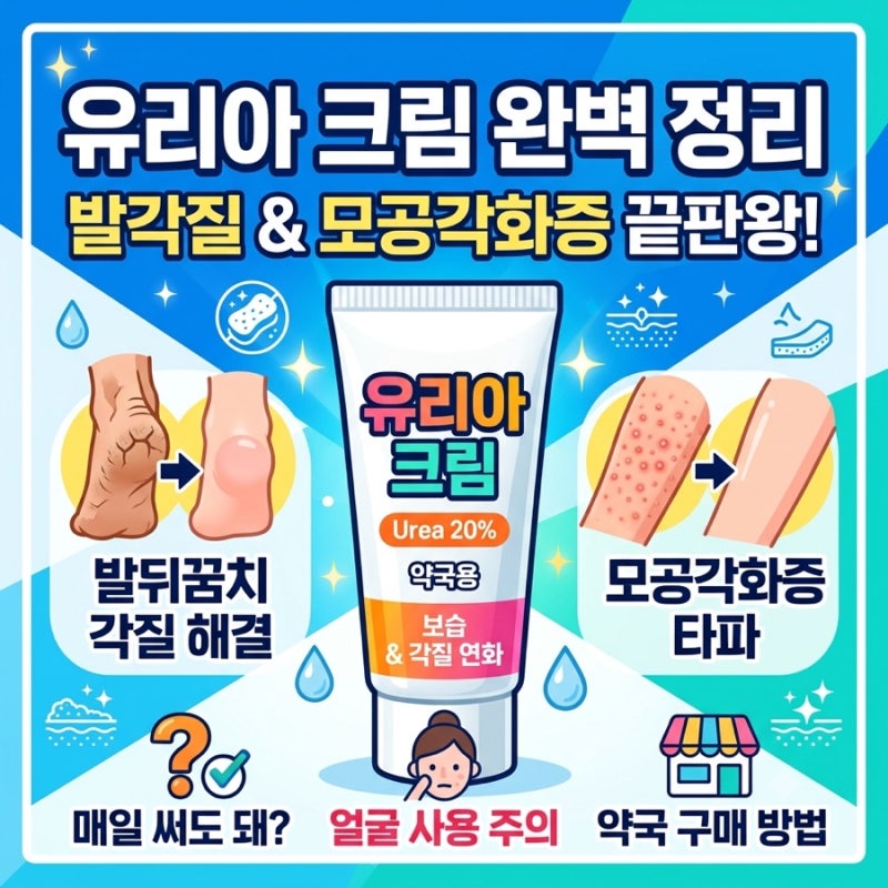 발뒤꿈치 각질과 모공각화증 관리 - 약국 유리아크림 효능과 사용법