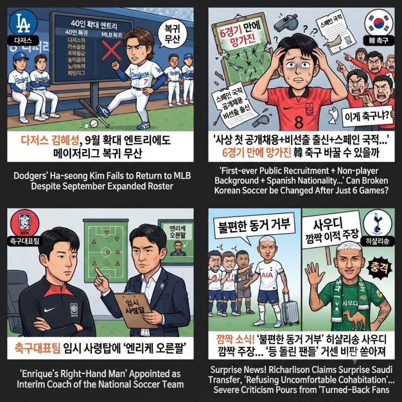 스포츠픽 간추린 오전 뉴스맛집 09.02.수