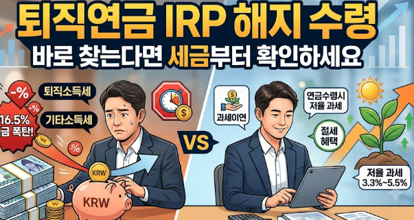 퇴직연금 IRP 해지 수령 바로 찾는다면 세금부터 확인하세요