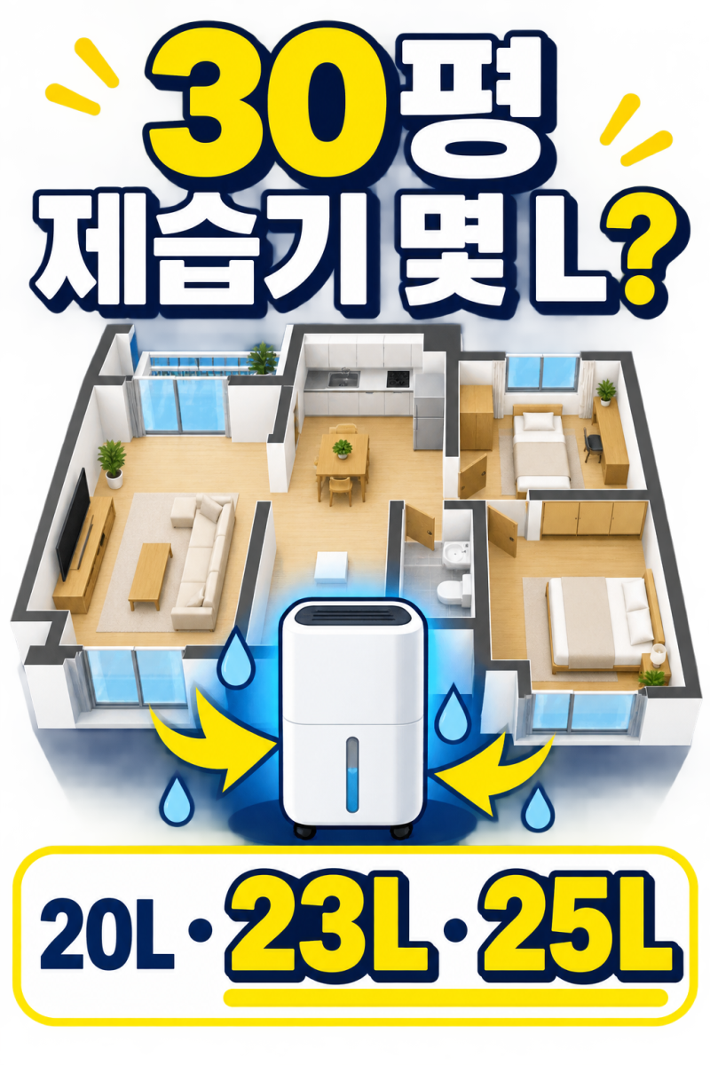 30평 아파트 제습기 몇 L가 적당할까?