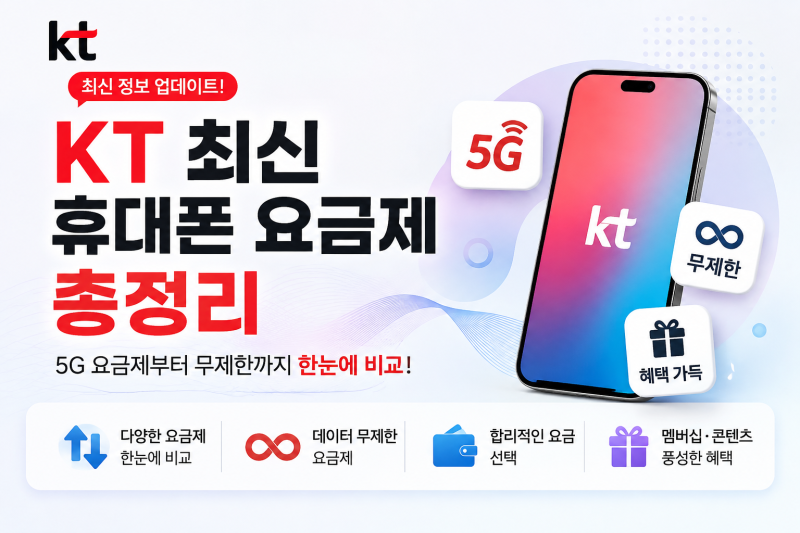 KT 최신 휴대폰 요금제 총정리｜5G 요금제부터 무제한까지 한눈에!