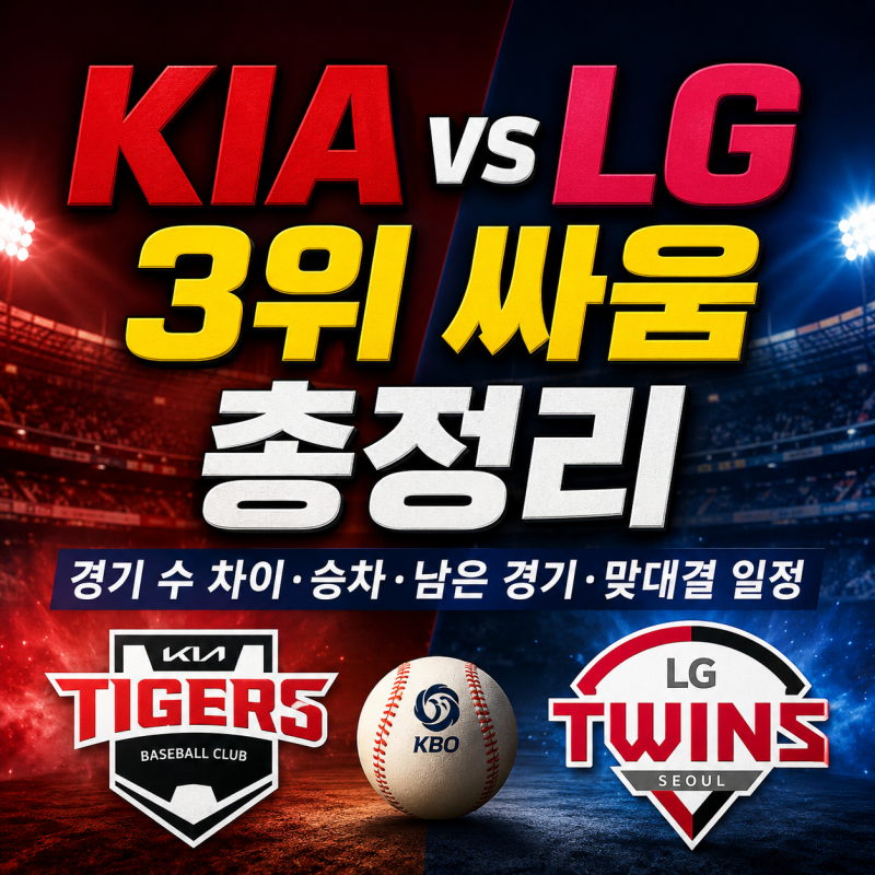 KIA LG 3위 싸움 | 야구 경기 수,일정, 결과, 상대 전적