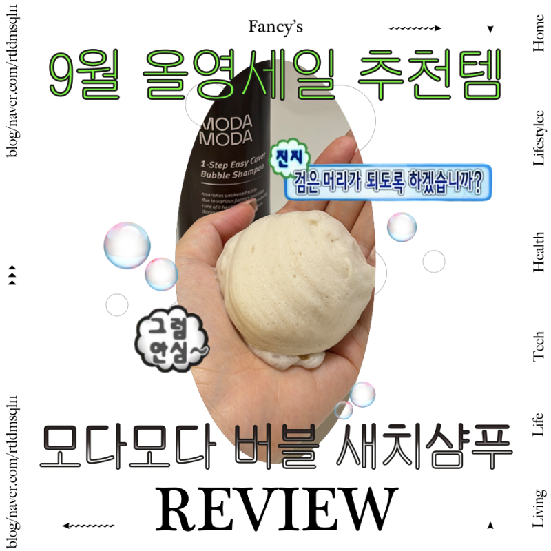 9월 올리브영 세일 추천템 : 모다모다 버블 새치 샴푸 찐 사용 후기