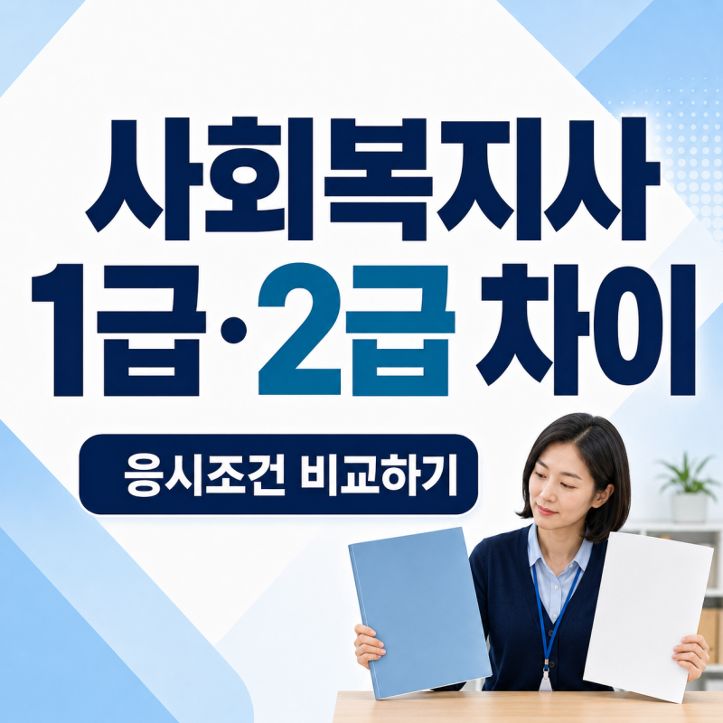 사회복지사 1급 2급 차이｜응시자격·경력 1년·시설장 조건