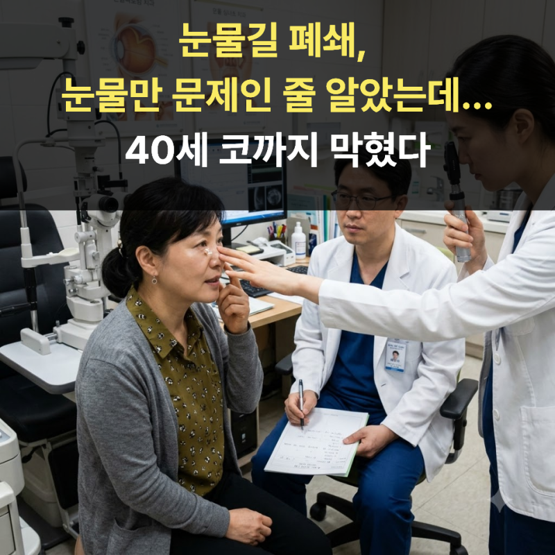 눈물길 폐쇄, 눈물만 문제인 줄 알았는데...40세 코까지 막혔다