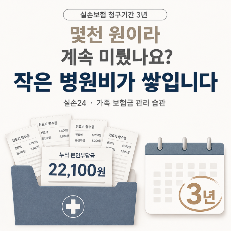 실손보험 청구기간 3년｜몇천 원이라 미뤘다가 병원비를 놓치는 이유