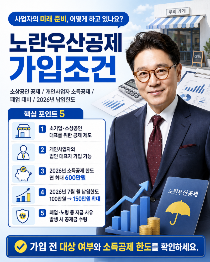 노랑우산공제 가입조건은? 소상공인이라면 확인해야 할 공제 제도