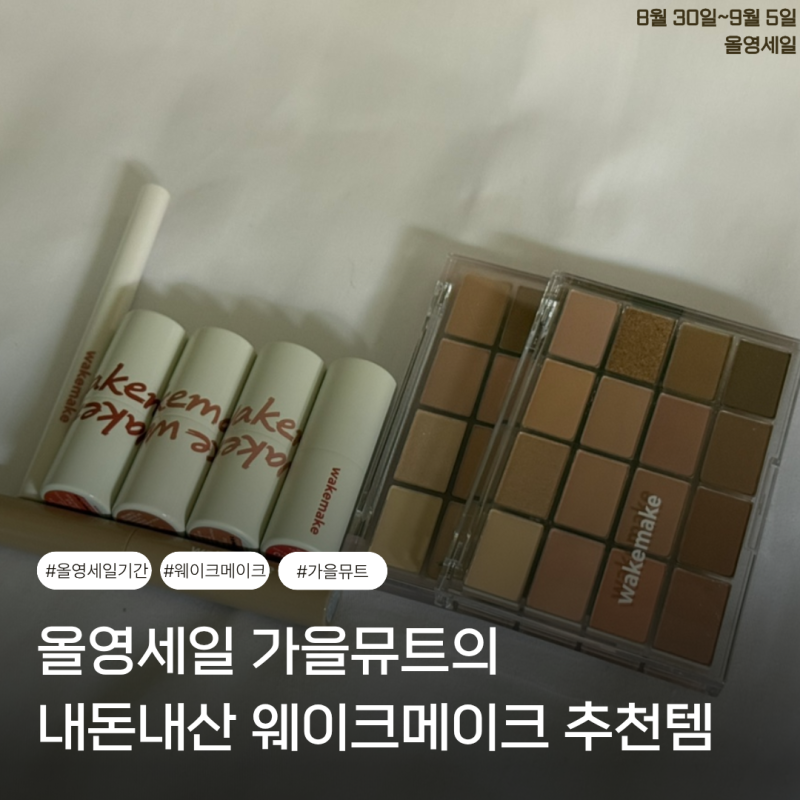 올리브영세일 추천템 : 가을뮤트메이크업 웨이크메이크 소프트 블러링 아이팔레트 웨이크메....