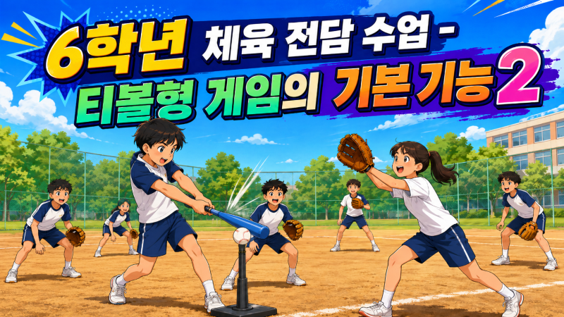 6학년 체육 전담 수업 - 티볼형 게임의 기본 기능 2