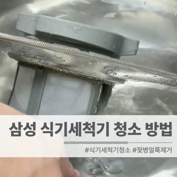 삼성 6인용 식기세척기 청소 방법 | 젖병 하얀 얼룩 해결 후기
