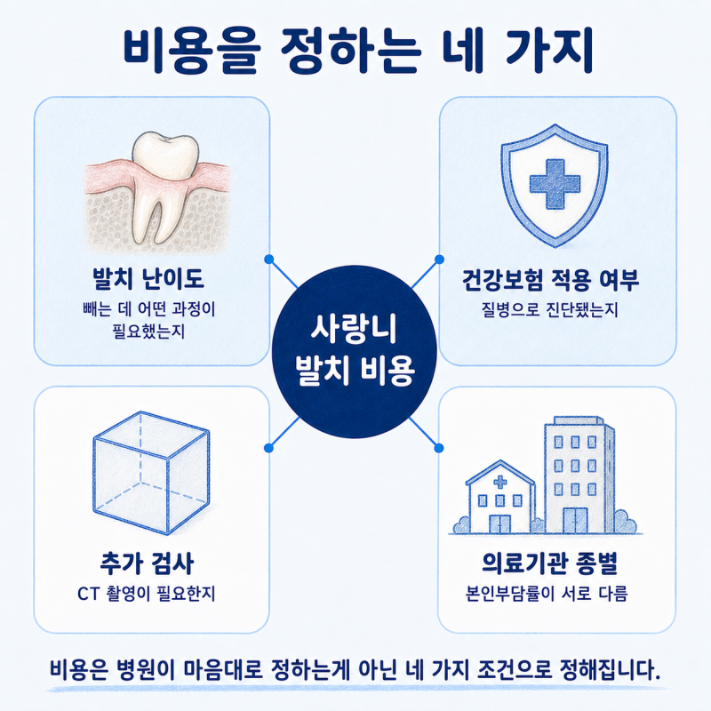 사랑니 발치 비용, 금액을 가르는 4가지 기준