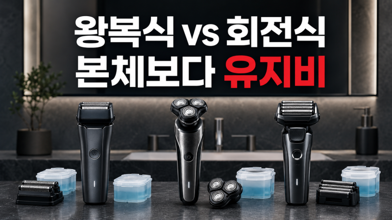 브라운 vs 필립스 vs 파나소닉 전기면도기｜왕복식·회전식보다 유지비가 중요한 이유