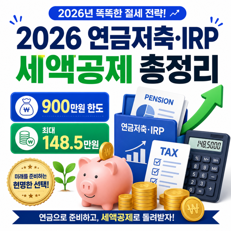 2026 연금저축·IRP 세액공제 총정리｜900만원 한도와 최대 환급액 쉽게 계산