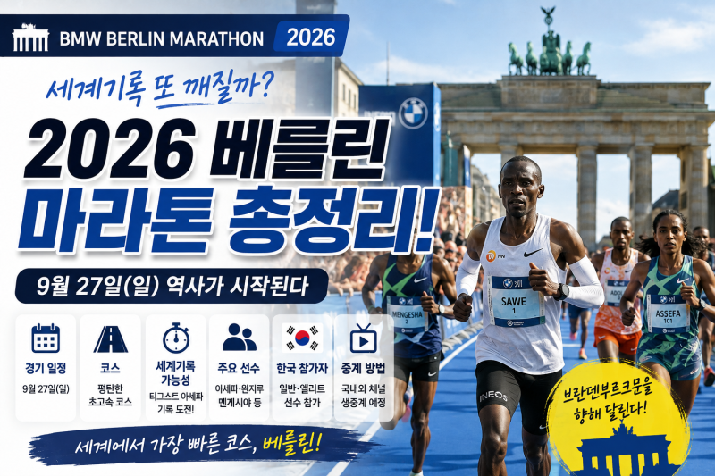 “세계기록 또 깨질까?” 2026 베를린 마라톤 총정리…9월 27일, 역사가 시작된다