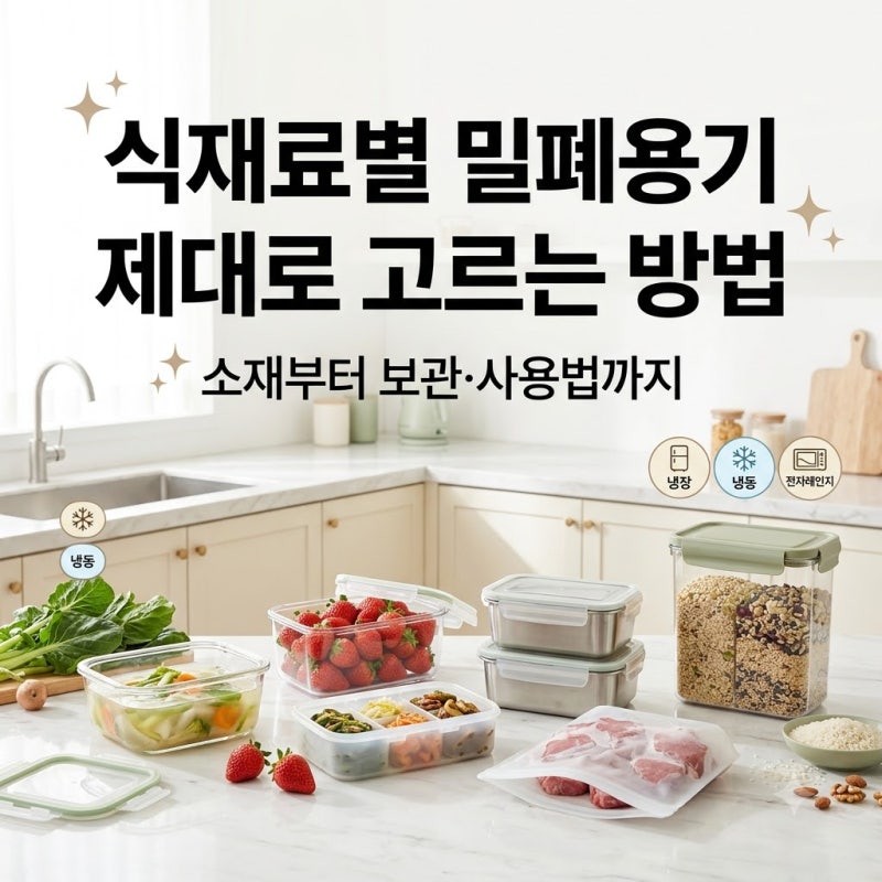 식재료별 밀폐용기 제대로 고르는 방법, 소재부터 보관 사용법까지