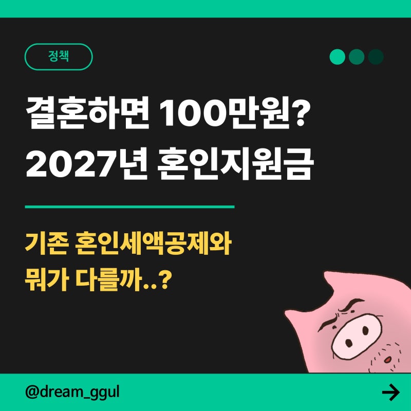 결혼하면 100만원 준다는데? 2027년 혼인지원금, 기존 혼인세액공제와 뭐가 다를까