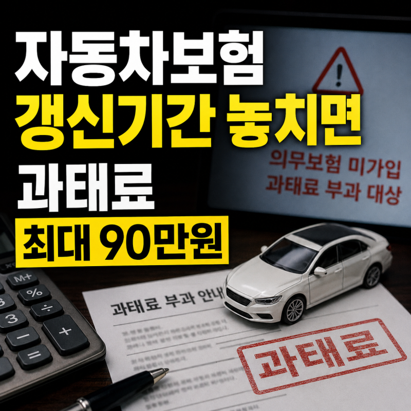 자동차보험 갱신기간 놓쳤을 때: 과태료와 벌금 차이 및 차종별 금액 총정리