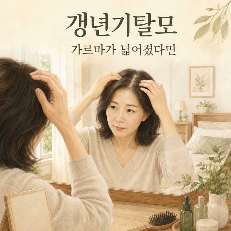 갱년기탈모 가르마가 넓어졌다면 원인과 관리법