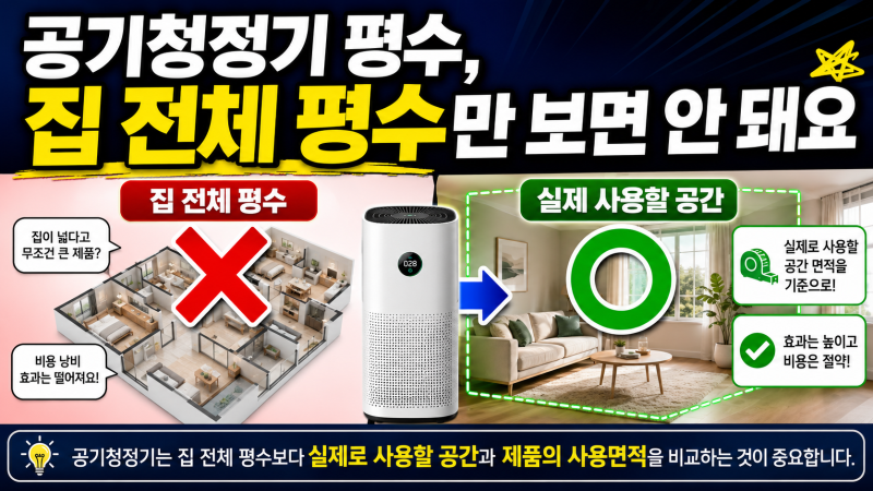 공기청정기 평수 고르는법｜사용면적·방 크기 계산