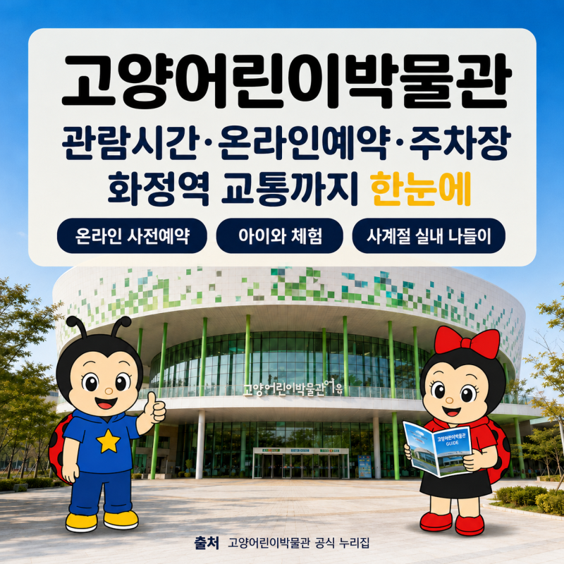 고양어린이박물관 예약, 주차장·화정역·아이와 실내 가볼만한곳