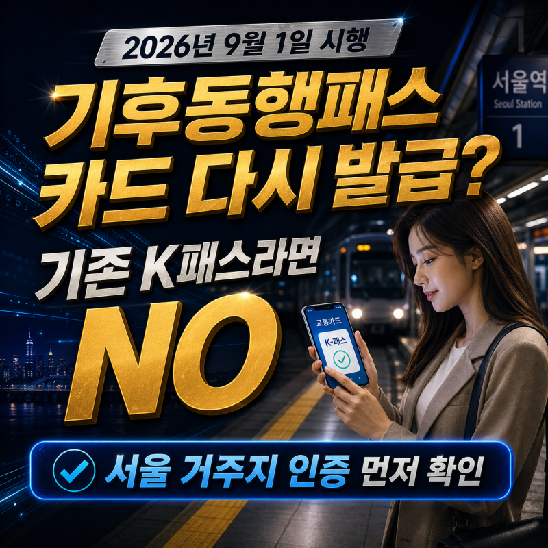 9월 K패스·모두의카드 기후동행패스 시행｜서울시민 카드 다시 발급해야 할까?